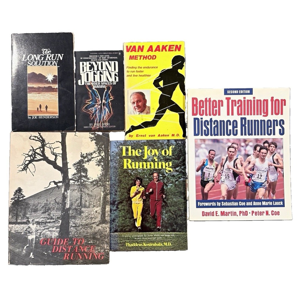 Vintage Running Books Lot 6 Better Training Van Aaken Joy of Running Henderson